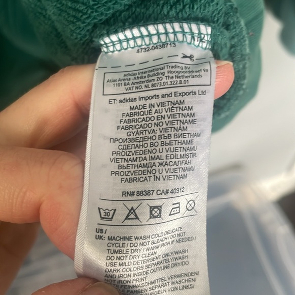 Adidas Men’s Small Forrest Green Logo trefoil Hoodie Sweatshirt street sporty - Picture 9 of 10